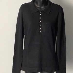 LAURA PETITES~Knit Polo Sweater